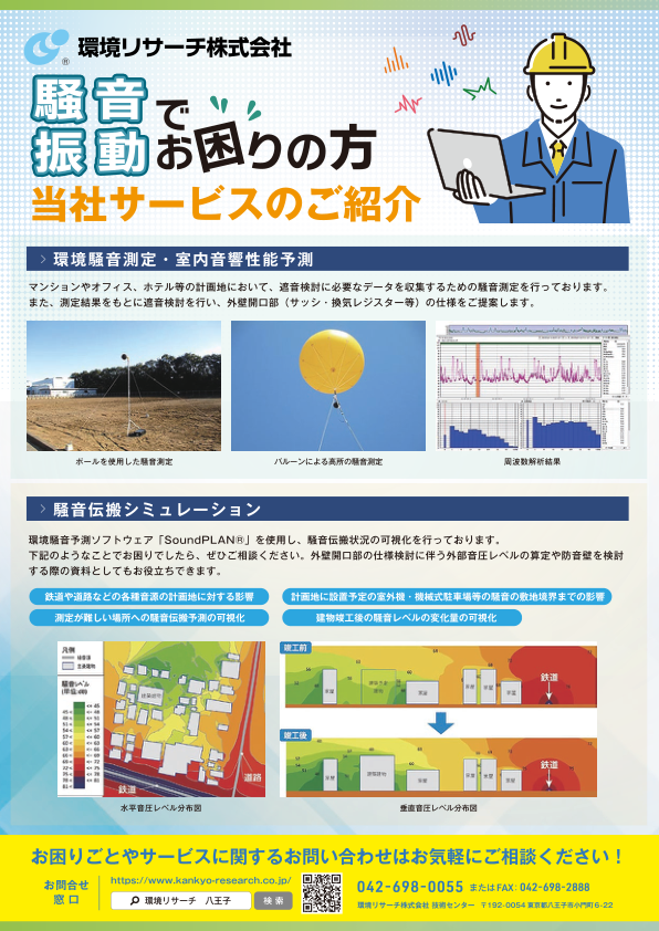 騒音・振動調査騒音伝搬シミュレーション対策工事